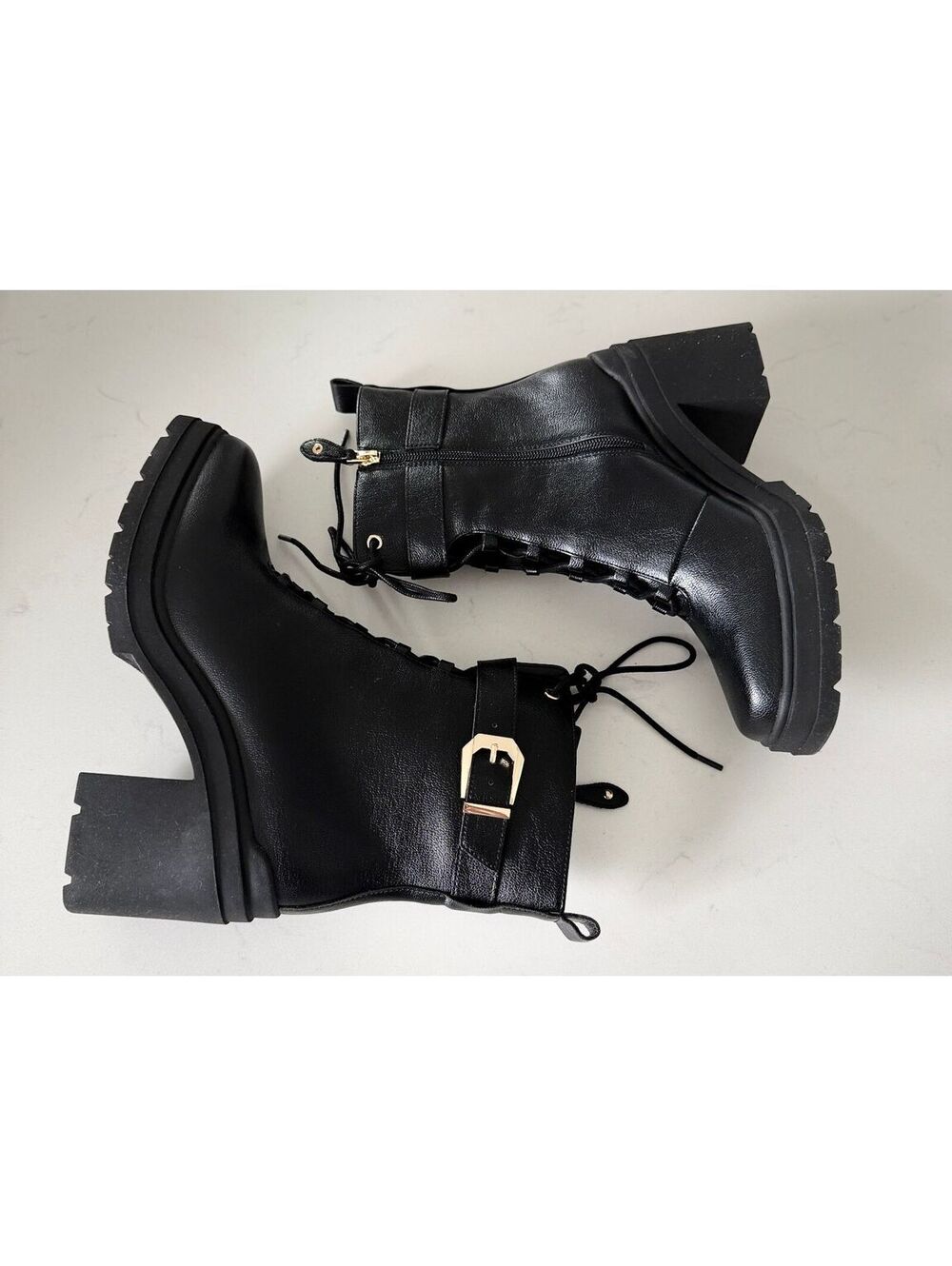 I.N.C. International Concepts Black Anistyn Block Heel Booties Women Size 8